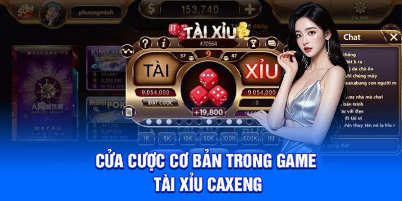 Cửa cược cơ bản trong game tài xỉu Caxeng